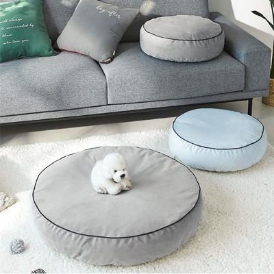 China Travel Pet Sofa Luxury Dog Bed Velvet Soft Pet Sofa Round Dog Bed With Removable Cover And Non-slip Bottom Orthopedic Pet Bed for sale