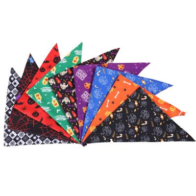 China Viable Festival Dog Bandana for Christmas, Halloween and Thanksgiving-Adjustable Soft Triangle Pet Scarf with Festival Element Pattern for sale