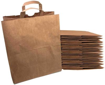 China Recyclable Grocery Bag Retail Paper Bag, Brown Kraft Paper Bag, Promotion Customized Printing For Clothes, Gifts, Advertising for sale