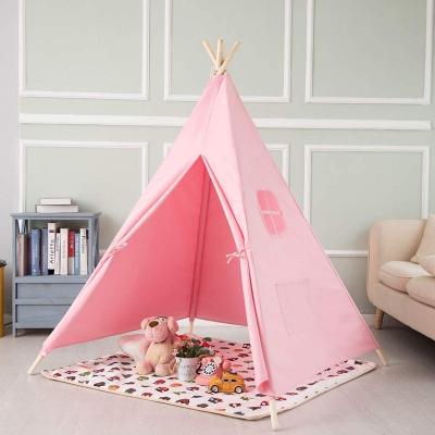 China Soft Toy Princess Teepee Tent for Kids Theater House for Kids Pink Canvas Play Tents for Girls Play Tent Wedding Room for sale