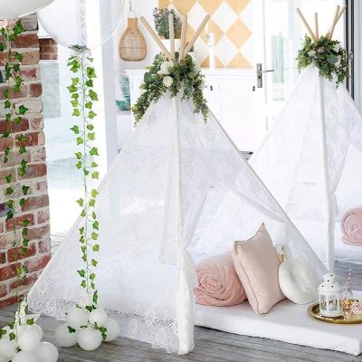 China Luxury Toy Kids Teepee Tent Lace Toy Tent Indoor &Outdoor Soft Playhouse Kids Lace Tent For Wedding Party Photo Prop Lace Canopy for sale