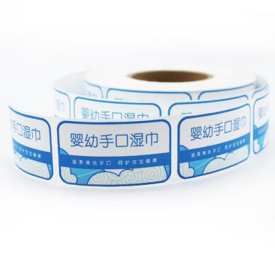 China Custom Logo Vinyl Printed Round Waterproof Adhesive light/matte film membrane wrapping tissue paper label sticker, custom sticker label for tissue paper for sale