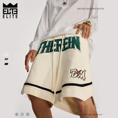 China High Street American Style Casual Shorts Breathable Custom Logo Buff Embroidered Shorts Sports Tracksuit For Men for sale