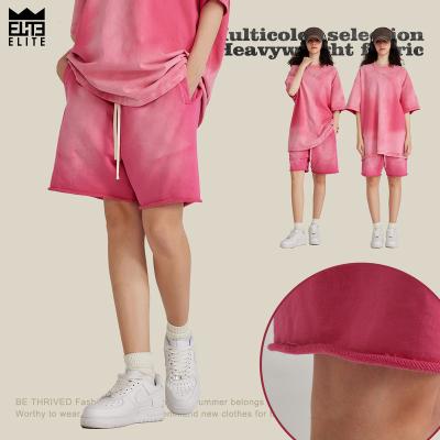 China Breathable 440GSM Cotton Summer Multiple Color Heavy Gradient Shorts Active Wear 100% Vintage Men Sweat Shorts for sale