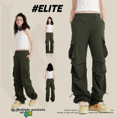 China Anti-Wrinkle USA ELITE 155GSM 100% Polyester Casual Pants Styles Loose Multi Pocket Design Woven Paratrooper Cargo Pants for sale