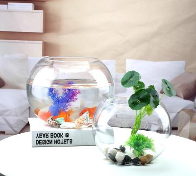 China Viable desktop transparent landscape goldfish small fish tank around durable desktop turtle ornamental tank for sale