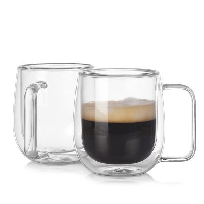 China Viable High Quality Customizable Pyrex Double Wall Gass Mug for sale