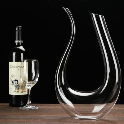 China Factory Sale Customizable High Quality Contemporary U Shape High Borosilicate Glass Wine Decanter for sale