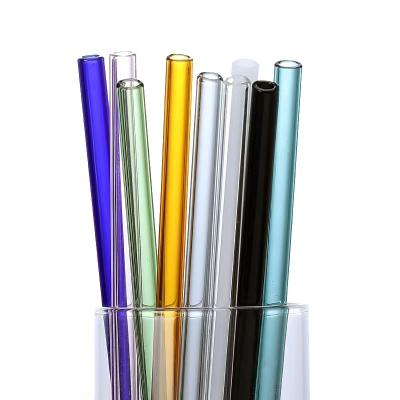 China Wholesale New Design Reusable Colorful Borosilicate Glass Straws High Viable for sale