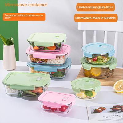 China Wholesale Airtight Glass Microwave Food Prep Containers Storage Container Factory Meal Stored Lunch Box With Lid for sale