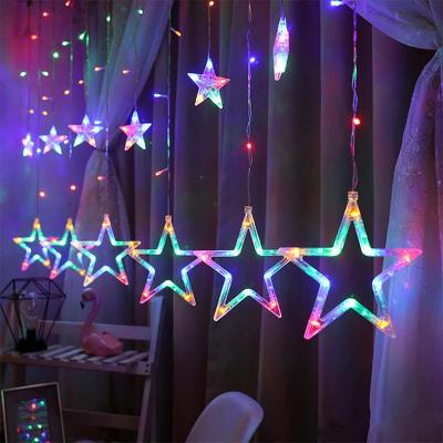 China Star Curtain String Lights 3.5M LED Wedding Fairy Garland Christmas Tree Birthday Party Xmas Window Decorations for Bedroom for sale