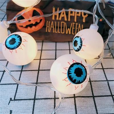 China Halloween Ornament 20Led Halloween Pumpkin Ghost Skeletons Bat Eyeball Ornament Festival Bar Home Party Decoration Halloween Lights LED String for sale