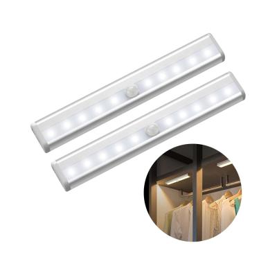 China 6/10 LED Modern PIR Motion Sensor Light Closet Wardrobe Bed Lamp LED Under Cabinet Night Light For Cabinet Stairs Kitchen for sale