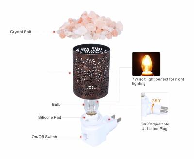 China Modern Himalayan Night Light Decorative Modern Himalayan Salt Lamp Iron Air Purifier Iron Air Purifier Salt Lamp Crystal Rock Anion Table for sale