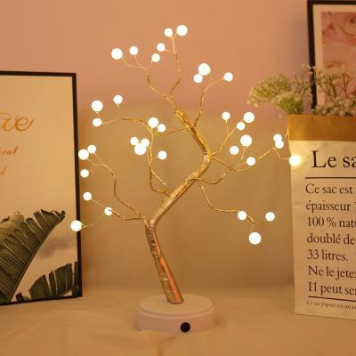 China 108 LED USB 3D Tree Lamp Copper Wire Christmas Fire Tree Night Light for Bar Home Indoor Decor Kids Bedroom Holiday Fairy Lights for sale