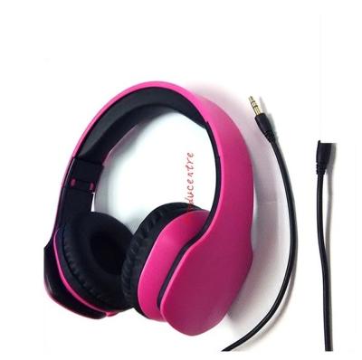 China Universal square ear cover Sport MP3 private model beautiful headphone headset with comfortable ear pads in pink for sale