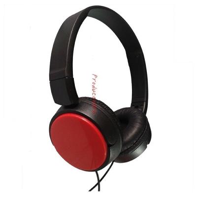 China very cool design custom music headphone with red ear cover with line control box noise reduction for audio for adults for sale