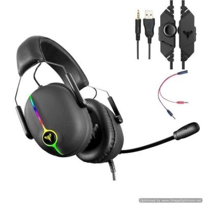 China 7 dot 1 channel gaming headset ENC MIC noise reduction High end gamer headphones RGB light for sale