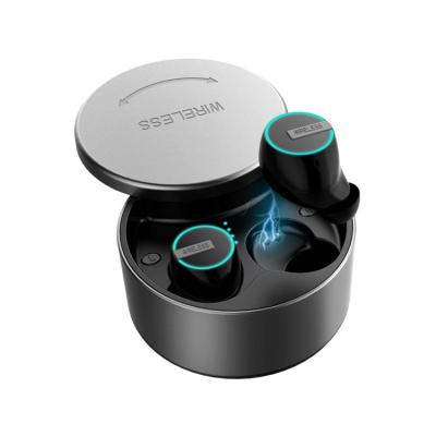 China round shape V5.0 TWS headphones Quality Wireless Blue tooth Dual Earphones In-Ear Strereo Headset with Charing box for sale