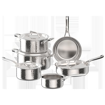 China Sustainable Wholesale ASD Kitchen Stainless Steel Pots And Pans Non Stick Cookware Set With Lid for sale