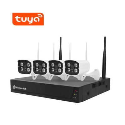 China Tuya 1080P WIFI Video Wireless NVR Kits CCTV Camera Security System Waterproof for sale