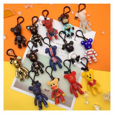 China China 2023 Cute Kids Liquid Bear Key Chain Customized Liquid Bear Painting Crafts for sale