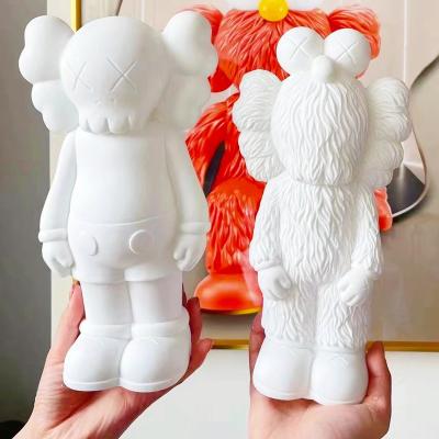 China China DIY Liquid White Brick Painting Figure Bear Sculpture With Money Pot Wholesale for sale