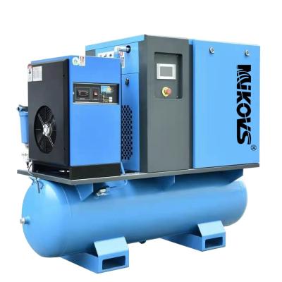 China Manufacturer 7.5kw 8bar 1.1m3/Min 10bar 0.95m3/Min 12bar 0.8m3/Min 16bar 0.5m3/Min All In One Screw Air Compressor for sale