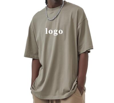 China Anti-Shrink 230GMS High Quality Men Luxury Custom 100% Cotton camisetas oversize T Shirt Blank Mock Neck Heavyweight Oversized boxy t shirt for sale