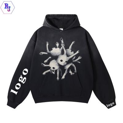 China Anti-wrinkle Cotton Printed Customized Hoodie High Quality Printing Custom Logo Sweatshirts Men Heavyweight Oversized Plus Size Men's Hoodies for sale