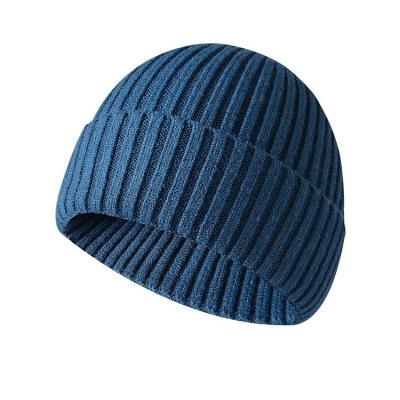 China COMMON Wholesale High Quality Daily Warm Winter Hat For Man and Woman Classic Acrylic Blank Custom Logo Thick Heavy Knit Cuff Beanie for sale