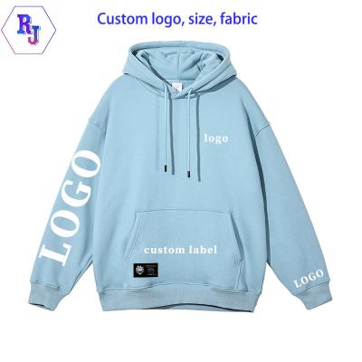 China Anti-wrinkle Custom Logo Print Cotton Blank Casual Luxury Hoodies Tracksuit Unisex 360GSM Fleece Embroidery Heavyweight Plain Men's Hoodies for sale