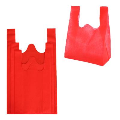 China China Premium Reusable Nonwoven Fabric Bags Manufacturer, Different Size W Cut / Reusable Nonwoven T Shirt Shopping Carrier Bag With Logo for sale