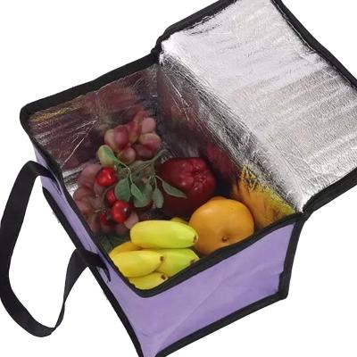 China Sturdy Stitch Insulated Reusable Grocery Insulated Bags With Zippered, Nonwoven Recyclable Food Fruit Cooler Bag Custom Gravure Printed for sale