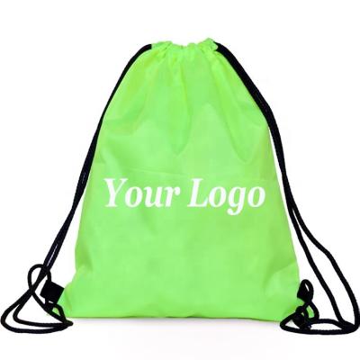 China Customized Non Woven Polyester Cheap Reusable Logo Shopping Drawstring Bags Printed Waterproof PP Reusable for sale