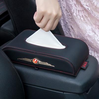 China Factory Direct Wholesale Eco-friendly Luxury Mental Car Raw Material Car Tissue Box Accessory Holder for sale