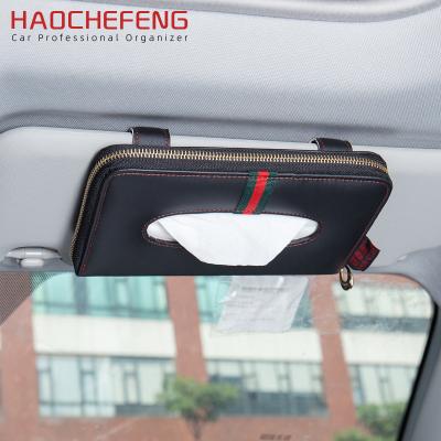 China Leather Car Sun Visor Towel Holder Cloth Backseat PU Backseat Cloth Case Holder For Automobile for sale