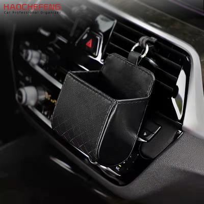 China Universal Business Haochefeng Car Air Vent Phone Holder Car Storage Bag Pocket Organizer for sale