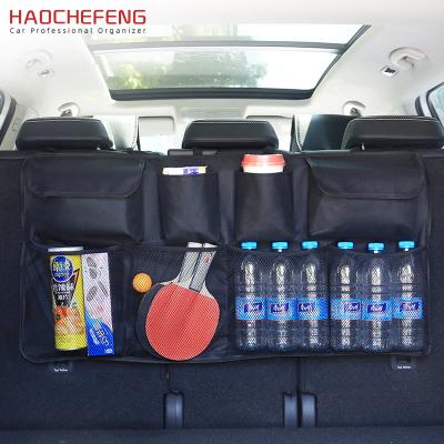 China Haochefeng Factory Car Hanging Organizer Polyester Multifunctional Trunk Storage for SUV, VehicleTruck, Automobile, Grocery for sale