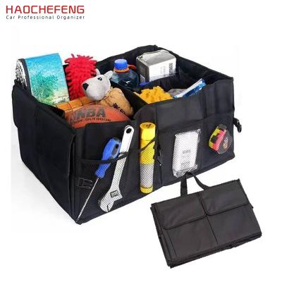 China Haochefeng Car Interior Bag Hot Selling Car Interior Accessories Trunk Storage Bag Polyester Universal Portable Large Travel Organizer for sale