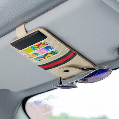 China Car sun visor leather card holder, h0tq5n mobile phone credit card holder for sale