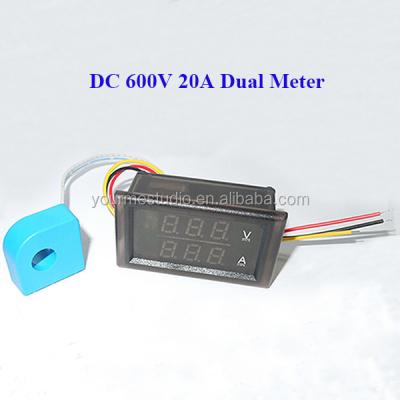 China volt & New Design Amp Meter Display Red Blue DC 600V 20A Led Digital Voltmeter Amp Meter for sale