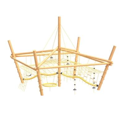 China Anti-termite new low price climb type wooden frame kids gym equipments indoor playground for sale