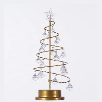 China Tree Light RTS Led Iron Night Lamp Crystal Christmas Tree Star Table Lamp Dropshipping Christmas Home Decor Decorative Light Decor G for sale