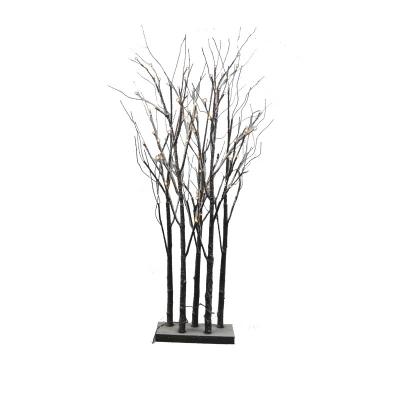 China Hot Sale Iron+Plastic+LED+PVC 120cm Home Party Holiday Christmas Decoration White Twig Branch Led Snow Trunk Bonsai Birch Tree Lights for sale