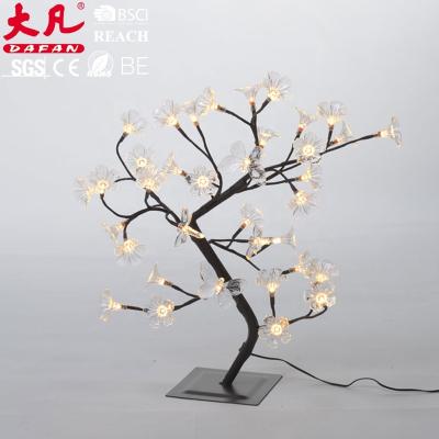 China Holiday Decoration Plastic Party 45cm Simulation Christmas Flower Battery Operated Led Light for sale