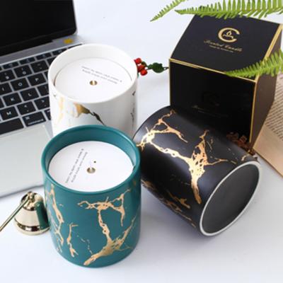 China Hot Sale Soy Scented Wax For Candles Wholesale Soy Candles Large Ceramic Jar Candle For Home for sale