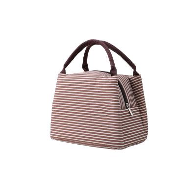 China 2020 New Design Stripe Pattern Waterproof Portable Bento Bags With Waterproof And Oilproof for sale