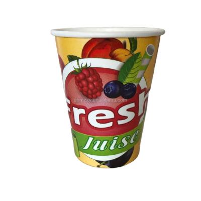 China 9oz disposable cold drink paper cup, doule PE coated paper cup, fruit design for sale