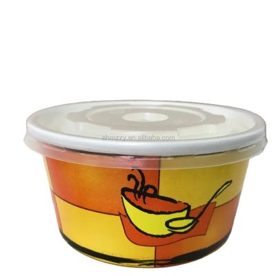 China 340ml/12oz Disposable Paper Bowls With Lids Ice Cream Cup Yogurt Cup for sale